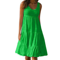 Trendy mouwloze mini jurk met ronde hals - Amelie