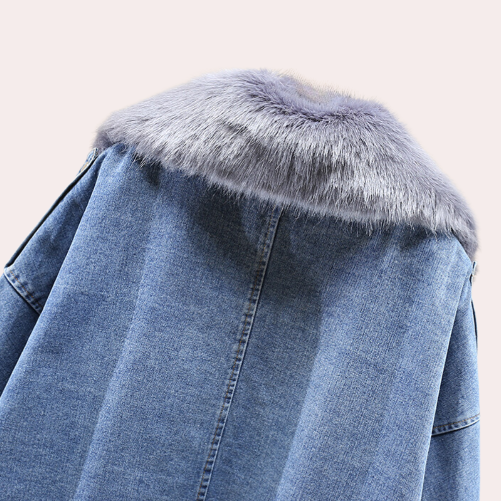 Warme Denim-Winterjacke für Damen - Mira