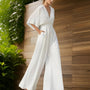 V-Ausschnitt Jumpsuit mit Dreiviertelärmeln - Aurora Chic