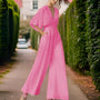 V-Ausschnitt Jumpsuit mit Dreiviertelärmeln - Aurora Chic