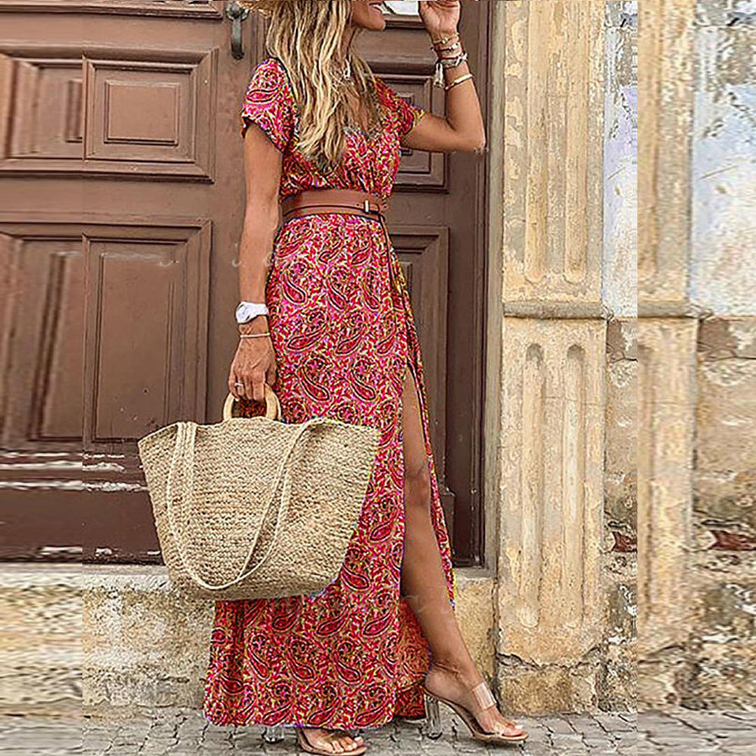 Boho-maxi jurk met patroon dames – Thalia