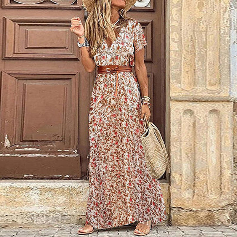 Boho-maxi jurk met patroon dames – Thalia