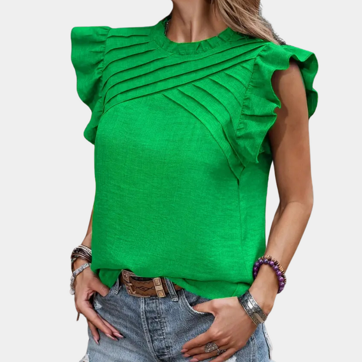 Klassische Grüne Bluse für Damen - Celeste