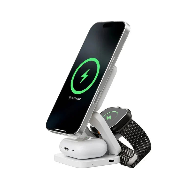 3-in-1 Foldable Magnetic Wireless Charging Station - Qi2 1