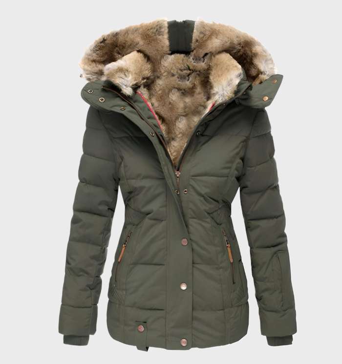 Slim-Fit Damen-Winterjacke mit Kapuze - Aurora