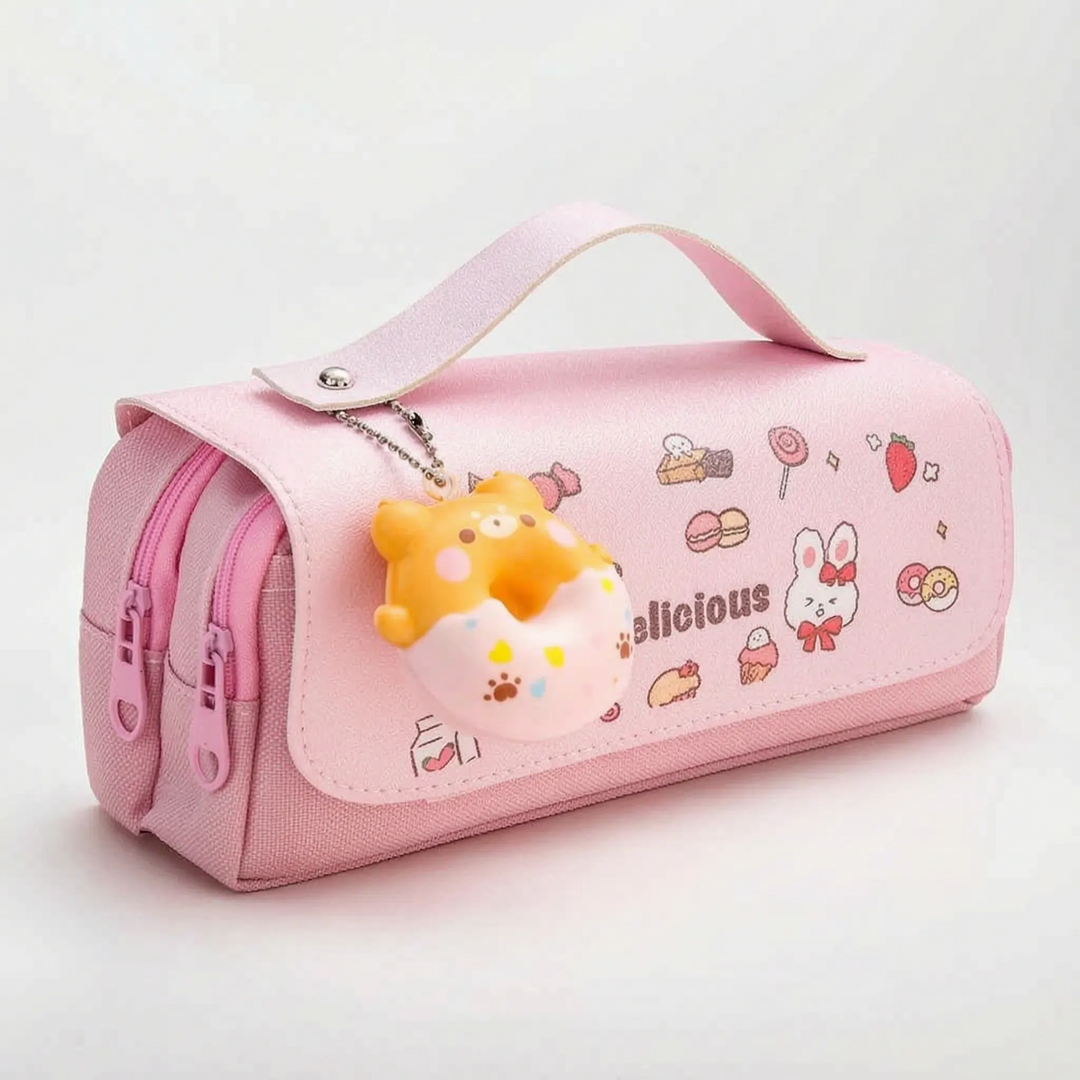 Kawaii Dual Zip Pencil Case - Fidgetfold