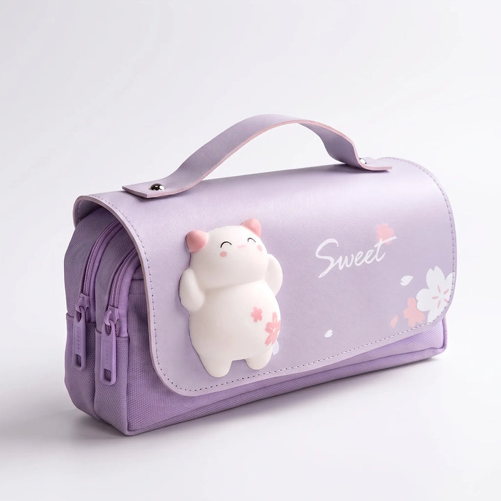 Kawaii Dual Zip Pencil Case - Fidgetfold
