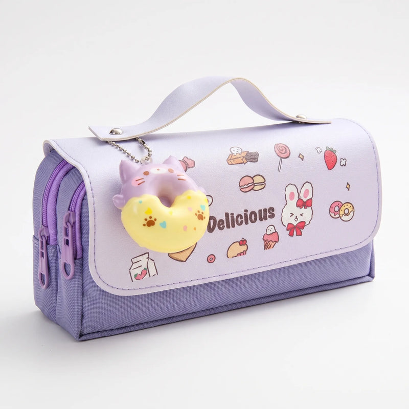 Kawaii Dual Zip Pencil Case - Fidgetfold