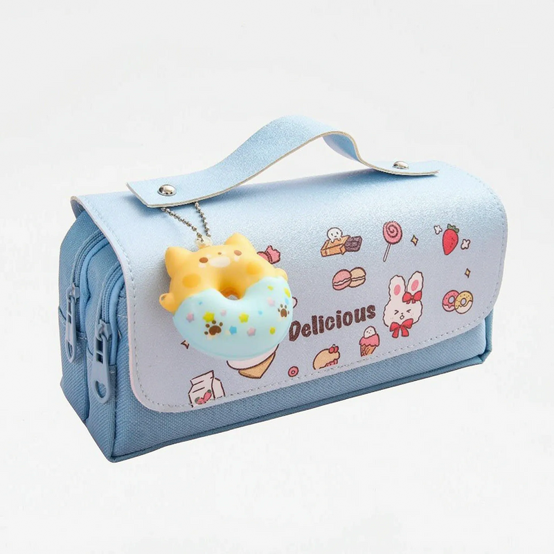 Kawaii Dual Zip Pencil Case - Fidgetfold