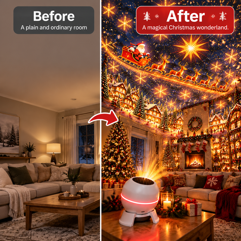 Kerstprojector Met Bewegende Lichtpatronen Voor Muur En Plafond