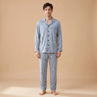 Klassieke Heren Pyjama Met Overhemd En Lange Broek