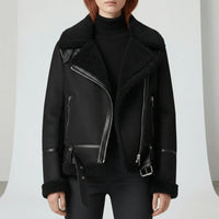 Klassische Lammfell-Inspirierte Jacke - Sophie