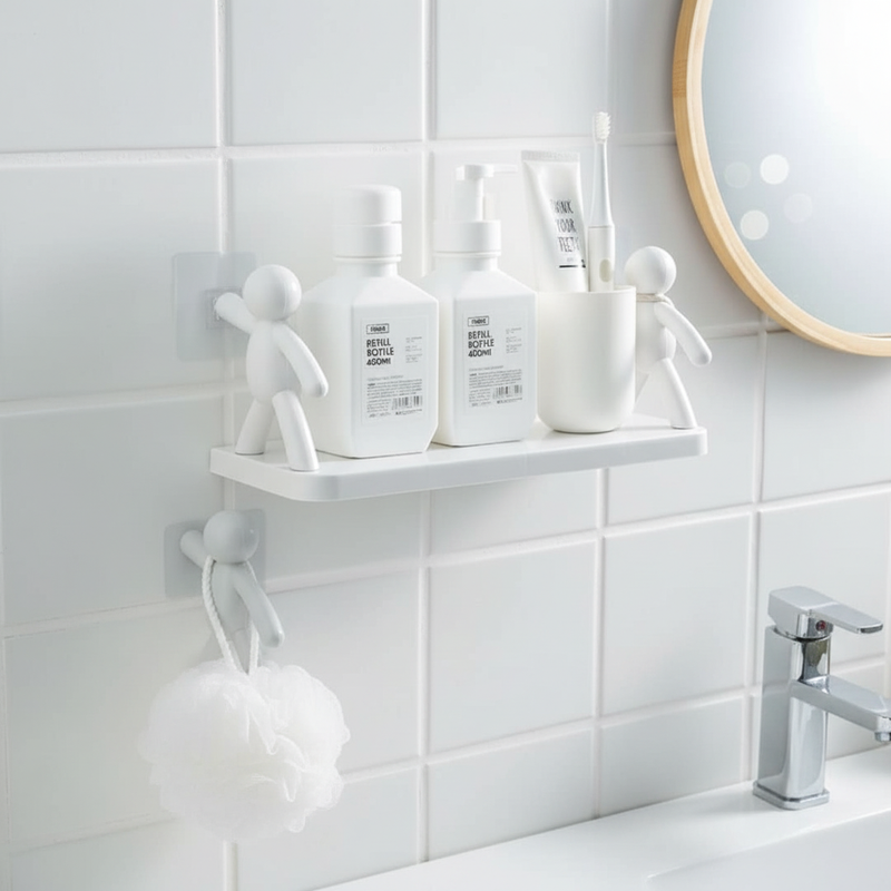 Kompaktes Badezimmer Wandregal - WallBuddy