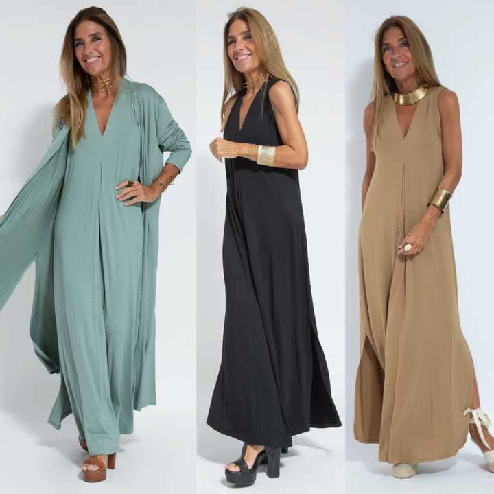 Tweedelige Afslankende Jurk met Vest – Loreen