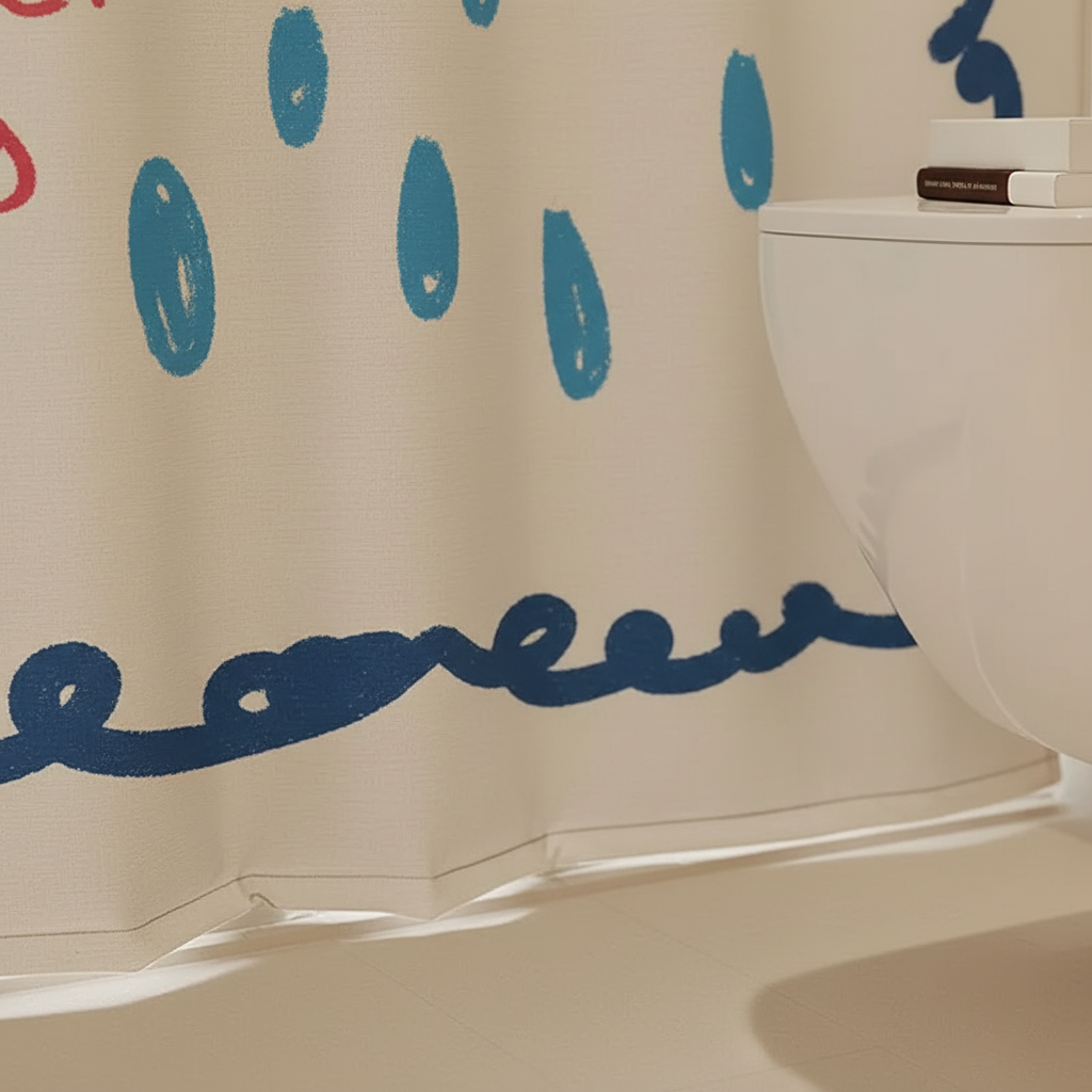 Koreanischer Stoff Duschvorhang - AquaGuardCurtain