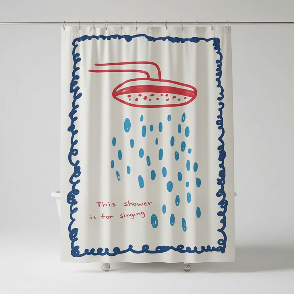 Koreanischer Stoff Duschvorhang - AquaGuardCurtain