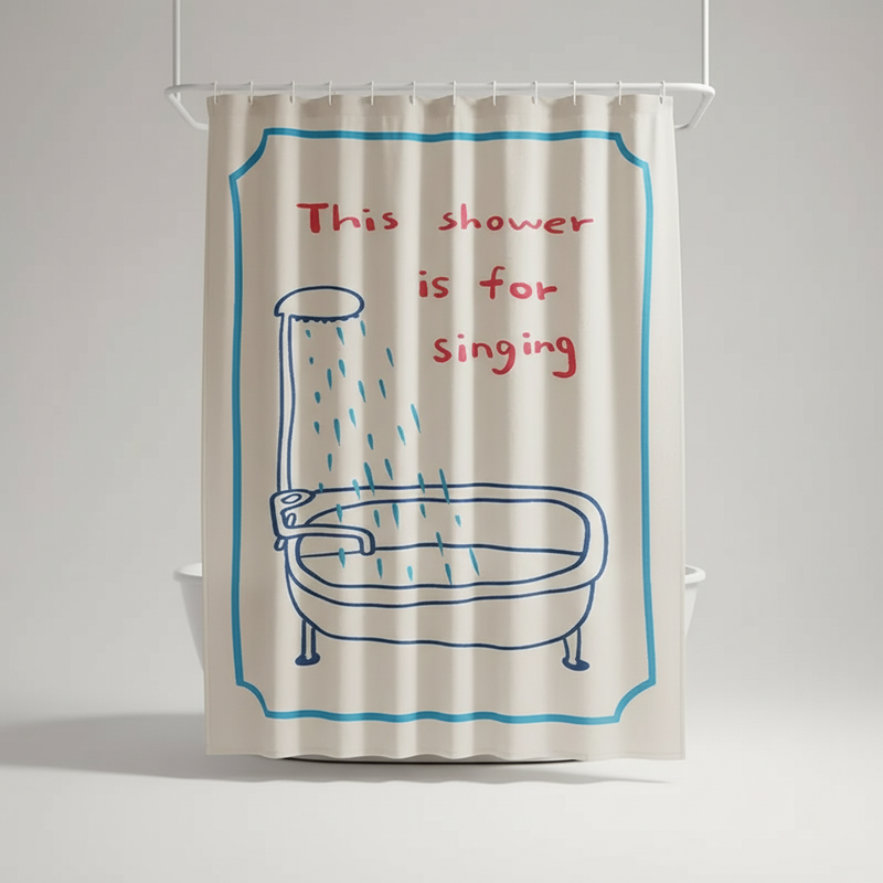Koreanischer Stoff Duschvorhang - AquaGuardCurtain