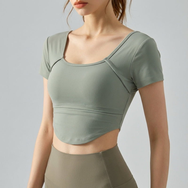 Kurzärmeliges Crop Top - Bella