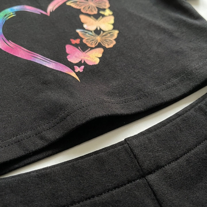 Kurzärmliges Crop Top Set - Blair