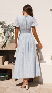 Boho maxi dress with V-neck and button row – Yara