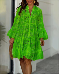 Comfortable Summer Dress with Collar and V-neck – Sarah
