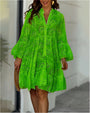 Bequemes Sommerkleid mit Kragen und V-Ausschnitt – Sarah