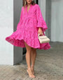 Bequemes Sommerkleid mit Kragen und V-Ausschnitt – Sarah