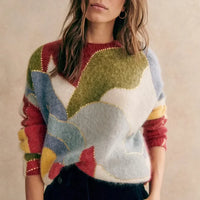 Bunt Gestrickter Damenpullover - Elara