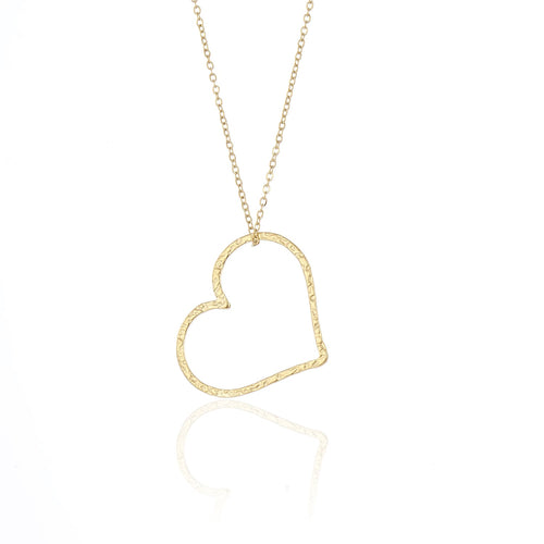 Golden heart statement necklace