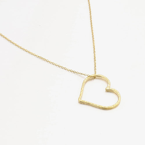 Golden heart statement necklace