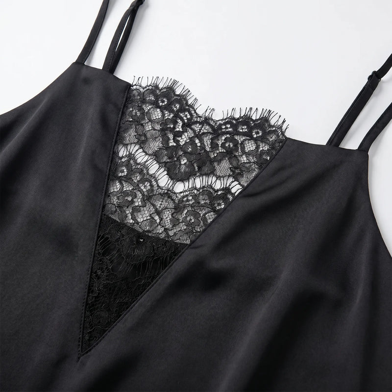 Lace-Trimmed Slip Dress -  Isabel