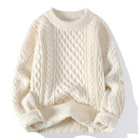 Langarm-Zopfmuster-Pullover - David