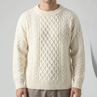 Langarm-Zopfmuster-Pullover - David