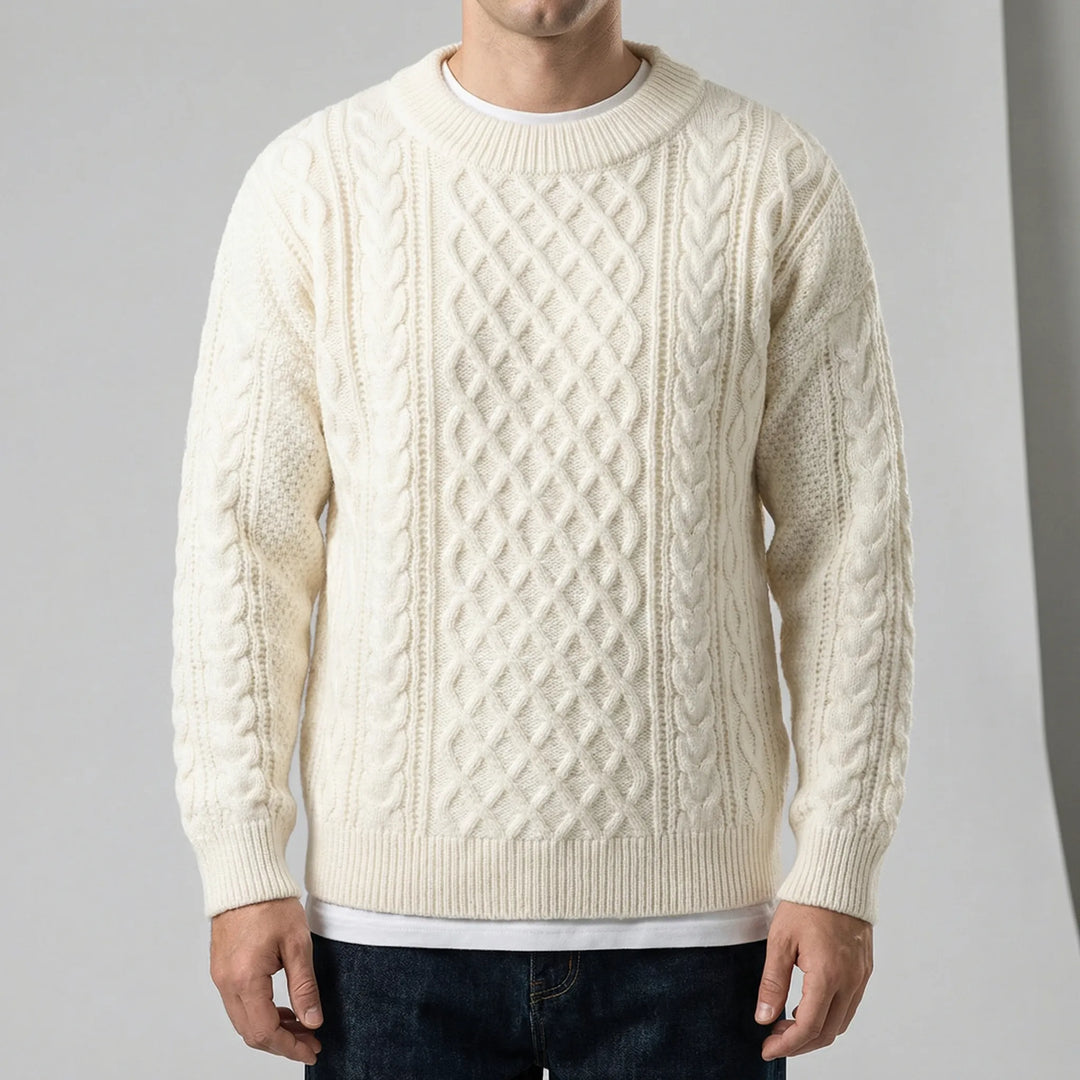 Langarm-Zopfmuster-Pullover - David
