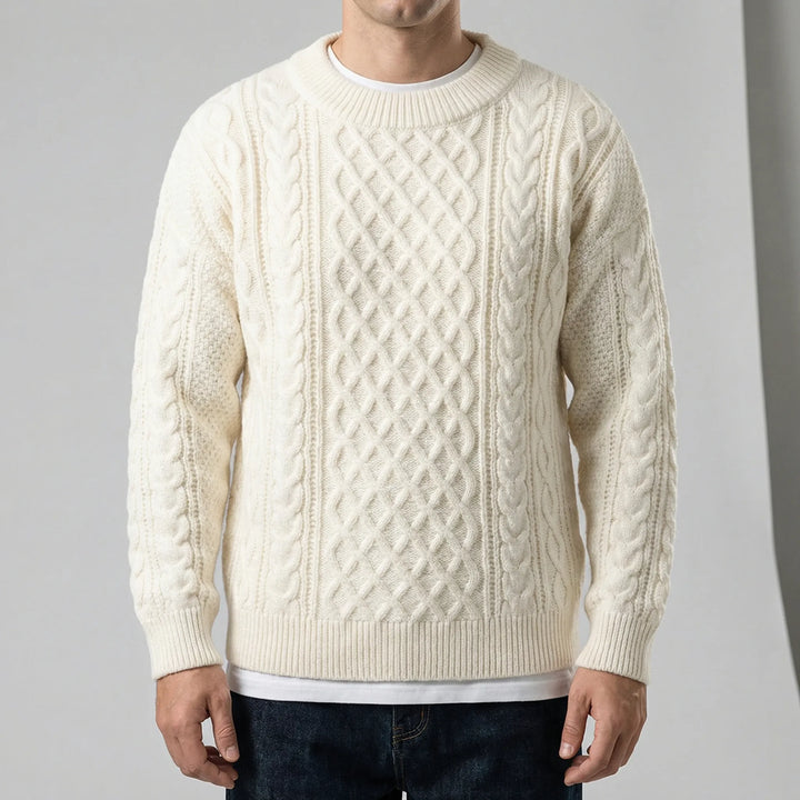 Langarm-Zopfmuster-Pullover - David