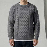 Langarm-Zopfmuster-Pullover - David