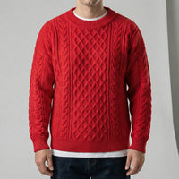 Langarm-Zopfmuster-Pullover - David