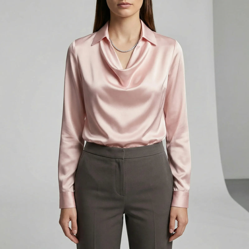 Langärmelige Drapée-Bluse - Ceylin