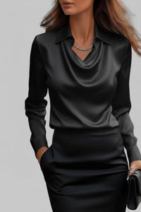 Langärmelige Drapée-Bluse - Ceylin