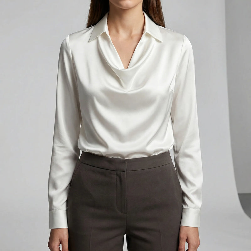 Langärmelige Drapée-Bluse - Ceylin