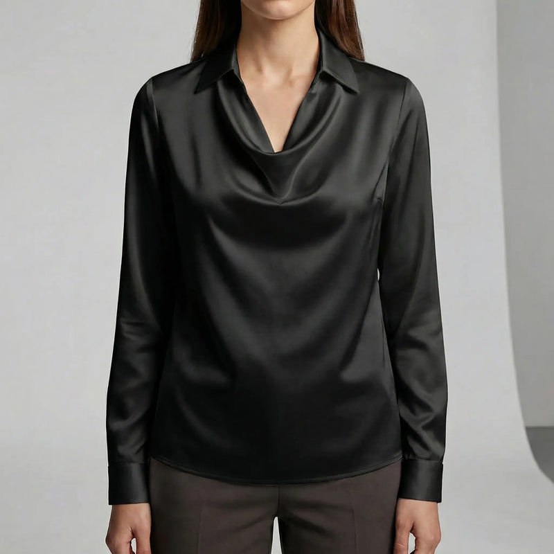 Langärmelige Drapée-Bluse - Ceylin