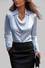 Langärmelige Drapée-Bluse - Ceylin