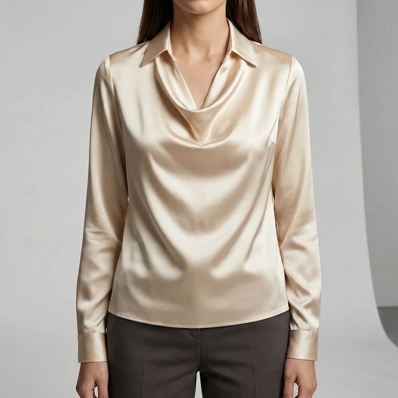 Langärmelige Drapée-Bluse - Ceylin