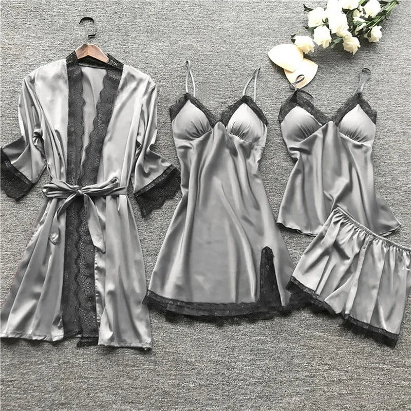 Luxuriöses Satin-Nachthemd-Set - Aurora