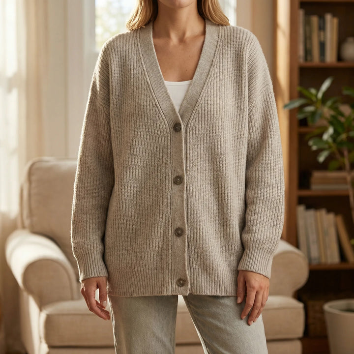 Langer Cardigan Mit Offenem Vorderausschnitt - Lene