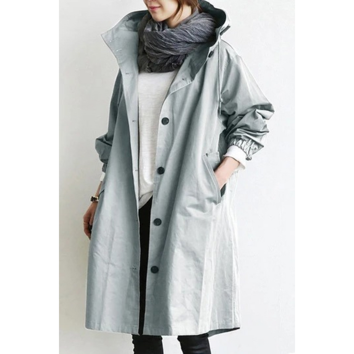 Langer Damen-Trenchcoat mit Kapuze - Isabelle
