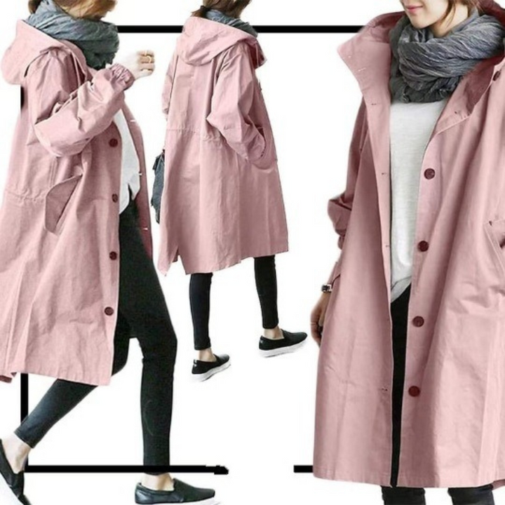 Langer Damen-Trenchcoat mit Kapuze - Isabelle