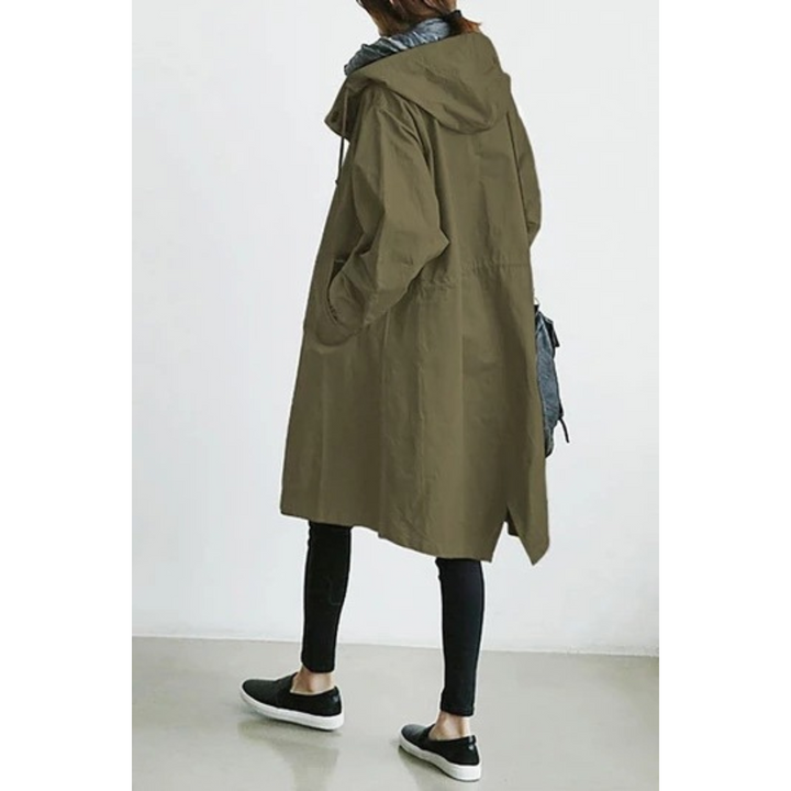 Langer Damen-Trenchcoat mit Kapuze - Isabelle