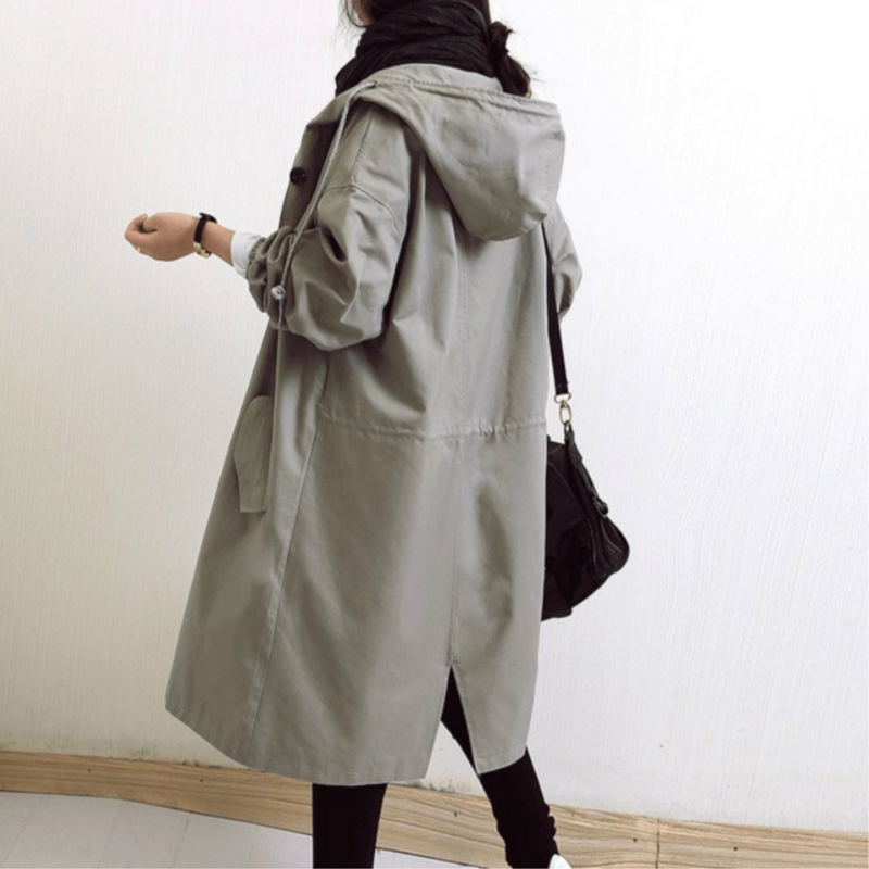 Langer Damen-Trenchcoat mit Kapuze - Isabelle