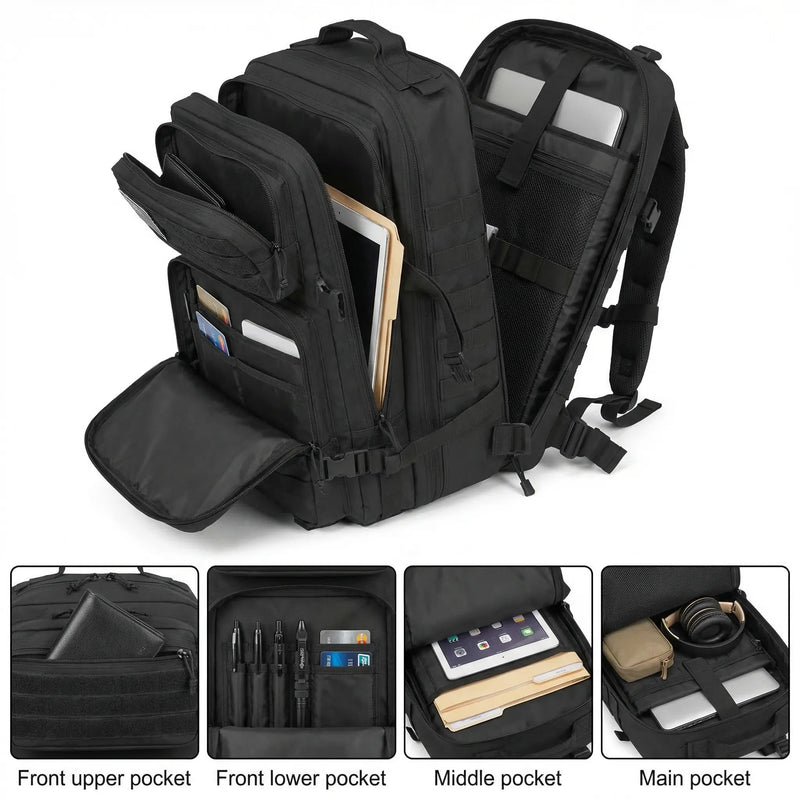 Large 45L tactical Molle Backpack -  Tacvern